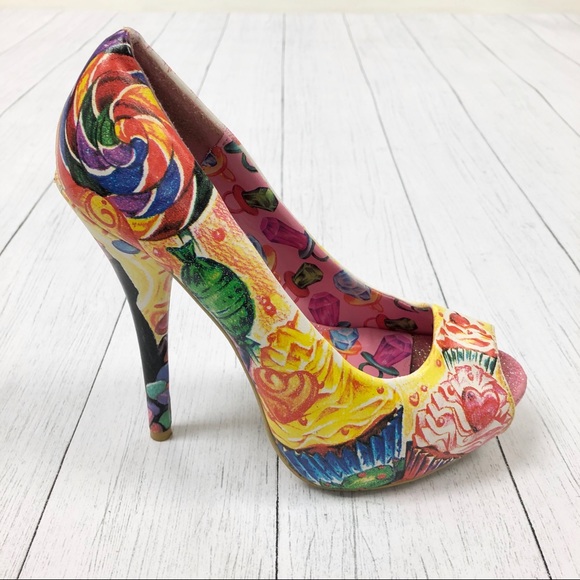 CLEARANCE Latisha Wood Just Fab Sweets For My Sweet Candy High Heels Size 7 - Picture 6 of 16